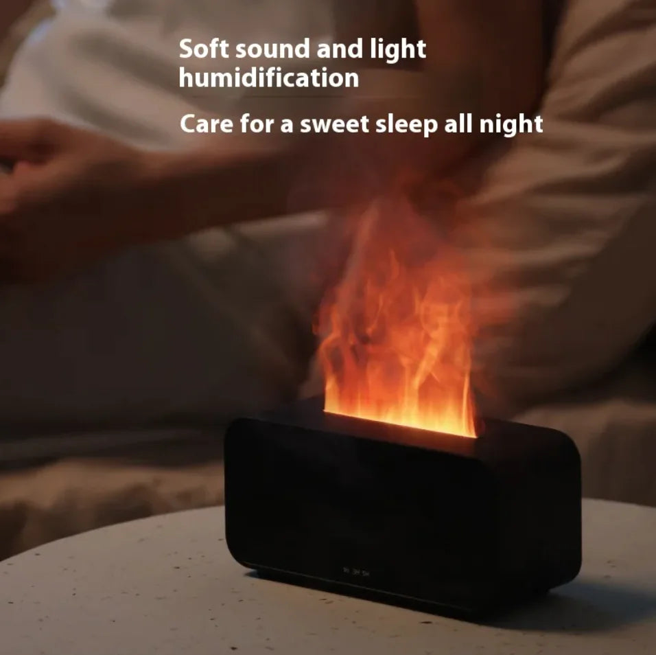 USB Flame Aroma Diffuser & Humidifier - Aromatherapy Machine with Timing Simulation
