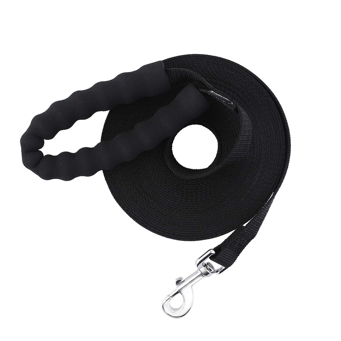 Siumouhoi 30 FT Long Dog Leash with Comfortable Padded Handle Nylon Training Lead Heavy Duty Leashes for Medium Large Dogs (30FT Black)