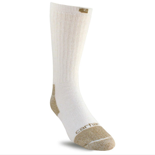 Carhartt mens Full Cushion Steel Toe Cotton Work Boot 2 Pair Pack crew socks White Large US