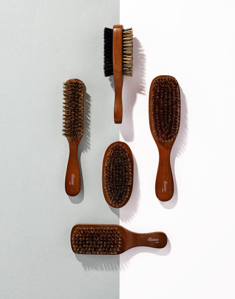 Diane Premium 100% Boar Bristle Military Wave Brush for Men and Barbers – Medium Bristles for Thick Coarse Hair – Use for Detangling, Smoothing, Wave Styles, Soft on Scalp, Restores Shine Military Brush