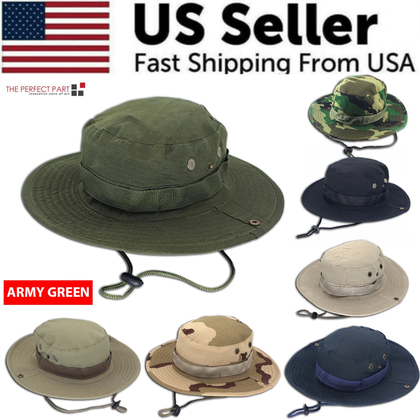 Boonie Bucket Hats Outdoor Fishing Hunting Wide Brim Mesh Camo Safari Sun Cap